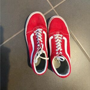 Vans Red and White Women's Sneakers